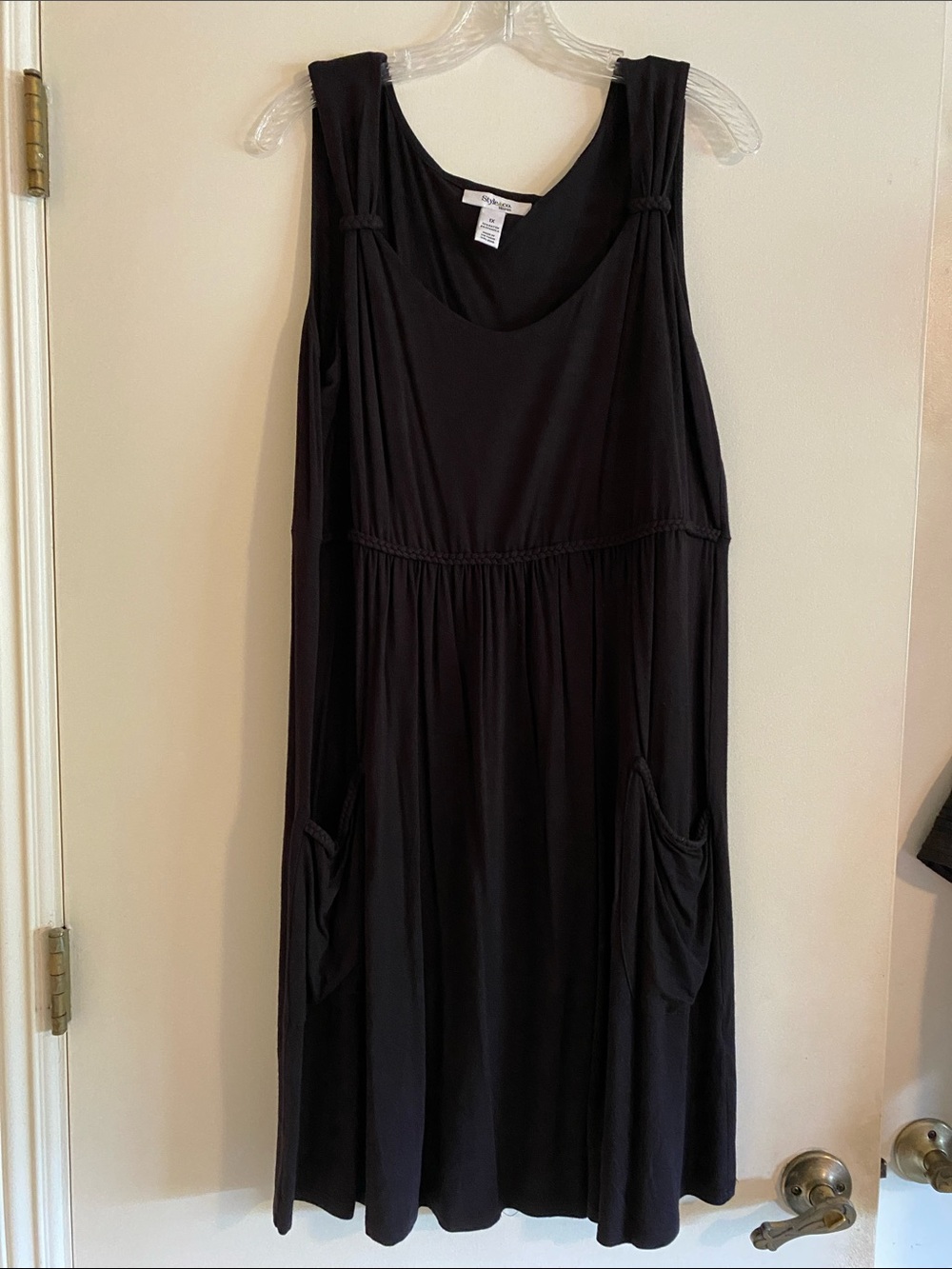 INC  Black tank Midi Dress with Side Pockets